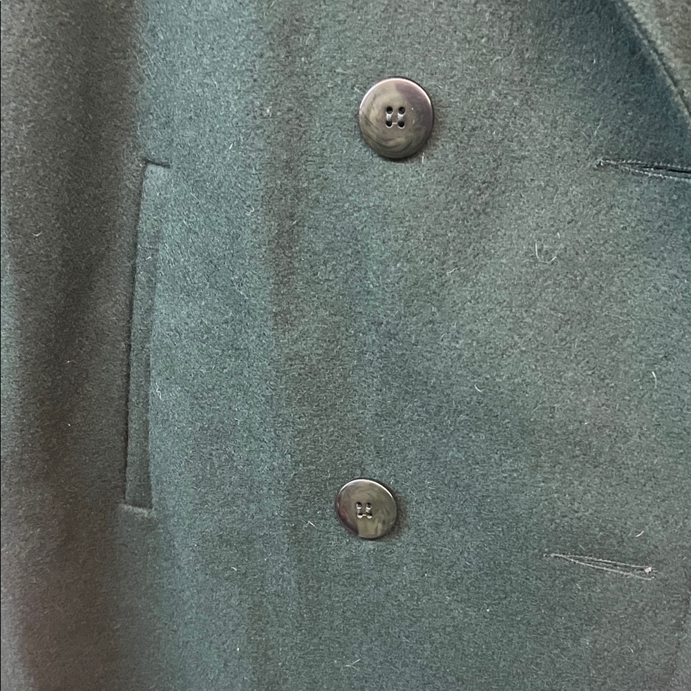 Chic Forest Green Double-Breasted Trench Coat - Picture 4 of 6